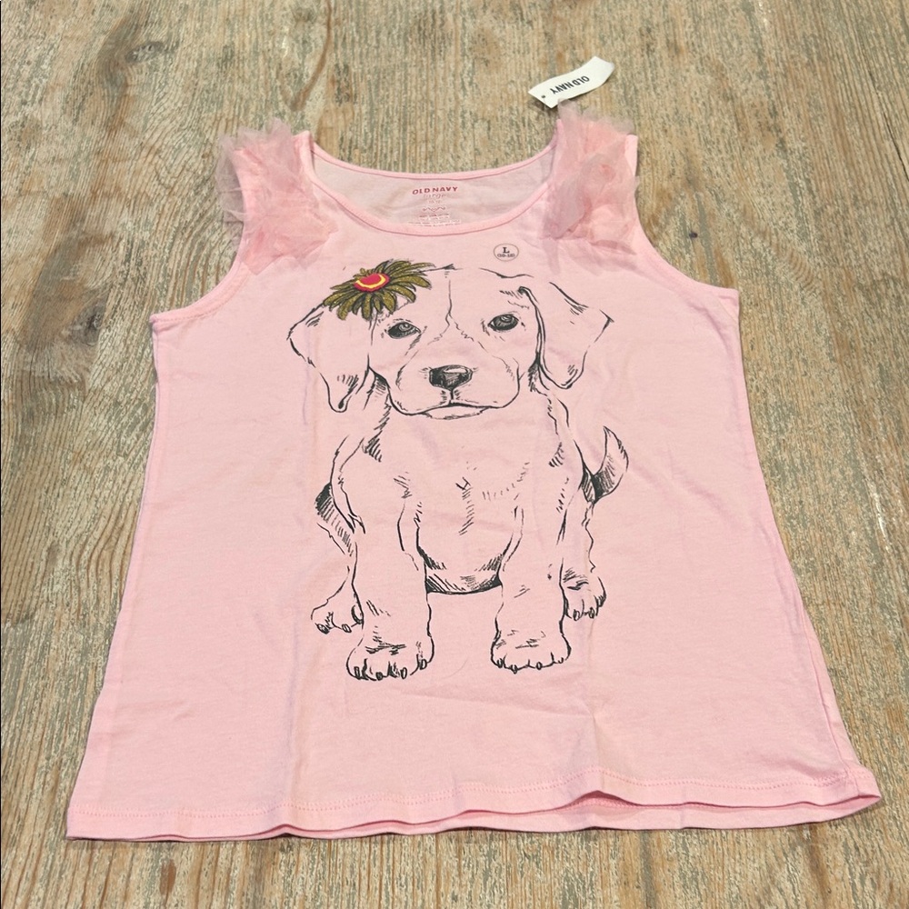 Old Navy Pink Puppy Graphic Tee